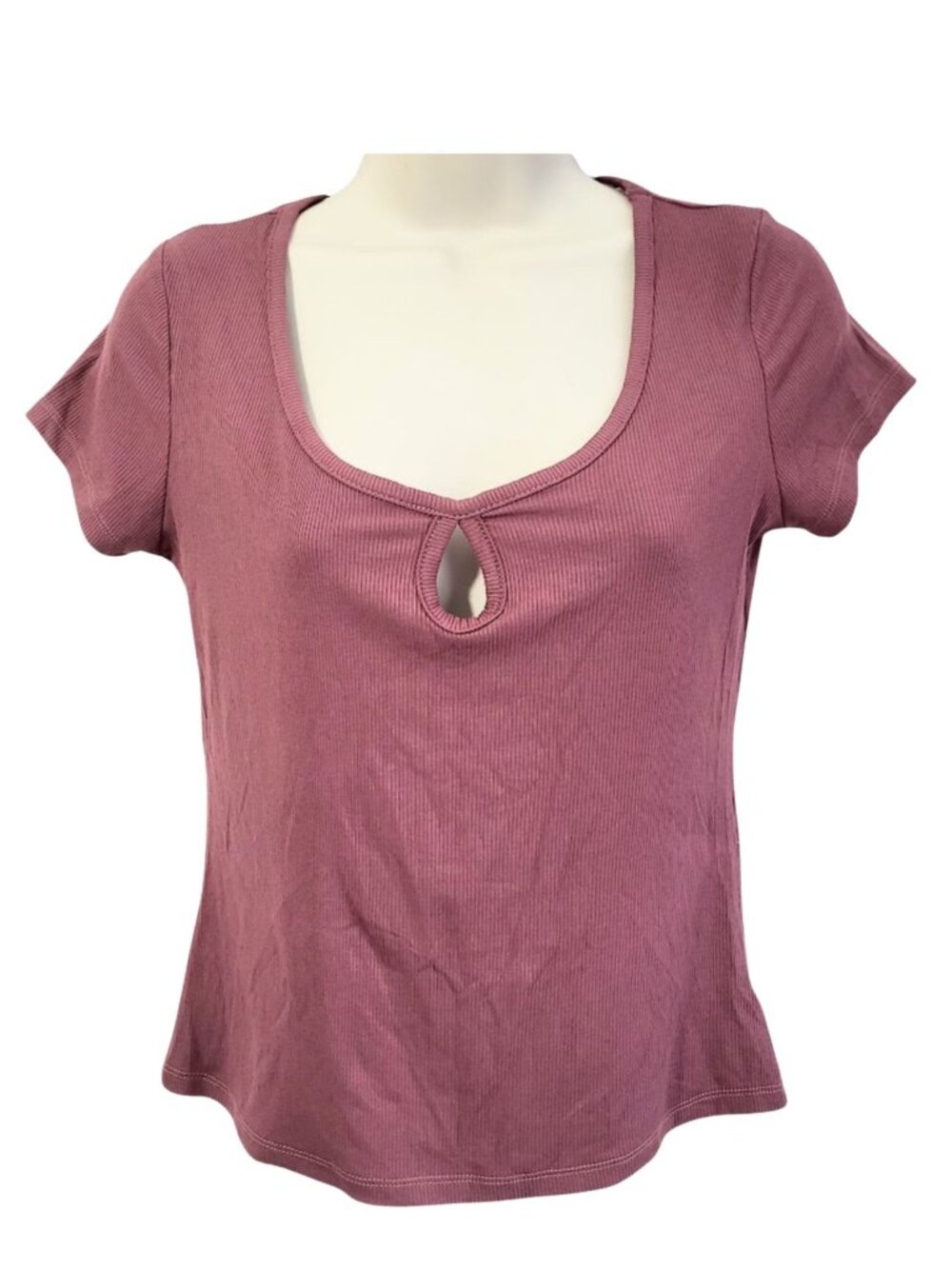 OAK & TRELLIS Wild Ginger Short Sleeve Ribbed Scoop Neck Top - NWT Women's S